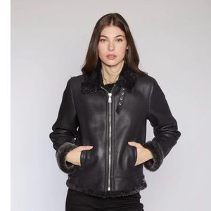 Genuine shearling moto jacket.